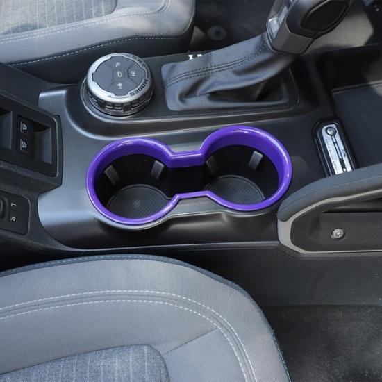 Interior Front Water Cup Holder Decor Cover Trim For Ford Bronco +Purple ABS