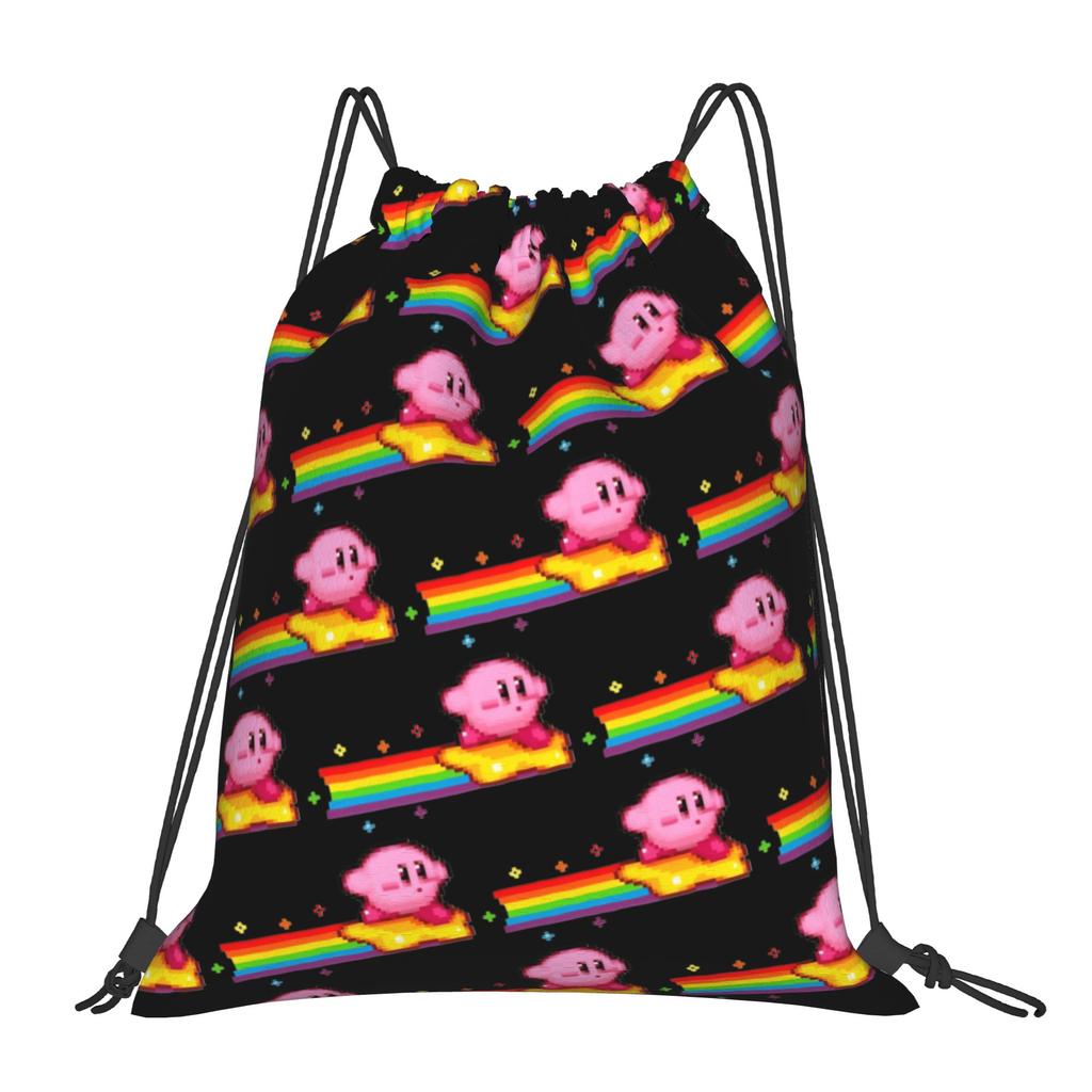Custom K-Kirbys Drawstring Backpack Bags Men Women Lightweight Cartoon Gym Sports Sackpack Sacks for Traveling