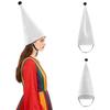 Cappello Conico di Velluto Fantasy Medievale per Adulti Costume da Nano Elfo Cappellino Copricapo Appuntito per Halloween Natale Festa in Maschera