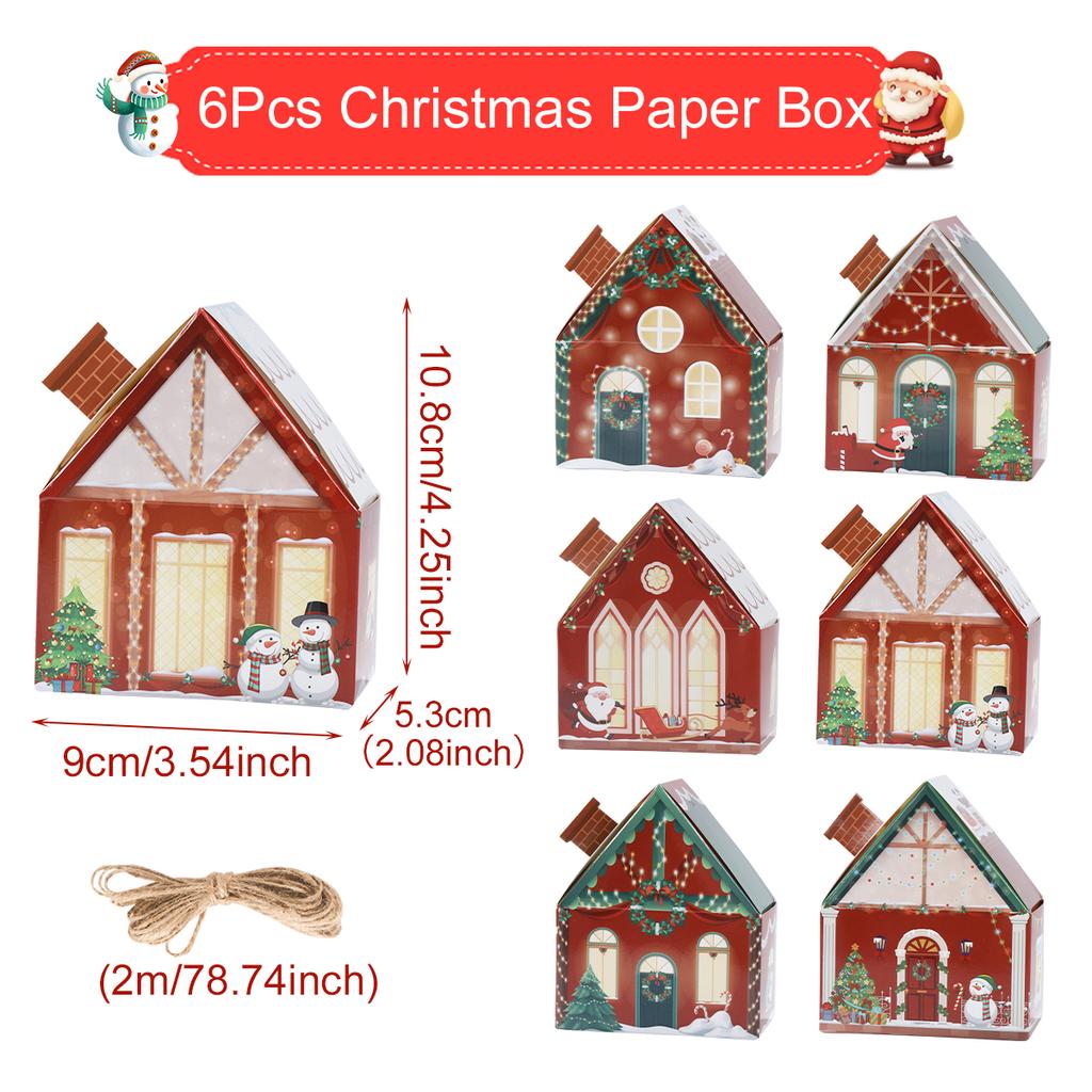 Christmas Gingerbread House Candy Box Merry Christmas Decoration For Home 2025 New Year Gift Cookie Packaging Box Xmas Ornament