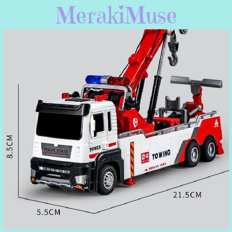 Kinder Ingenieurfahrzeug Spielzeug mit Doppelhaken Straßenrettungsfahrzeug mit Beleuchtung und Soundeffekten