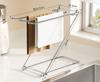 HeMu Stainless Steel Rag Rack Foldable Kitchen Table Top Drain Rack Multifunctional Brush Cup Storage Rack