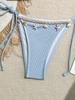 Women's Swimsuit Solid Halter Side Tie Bikini Suit Beachwear Bathing Suits with Shell