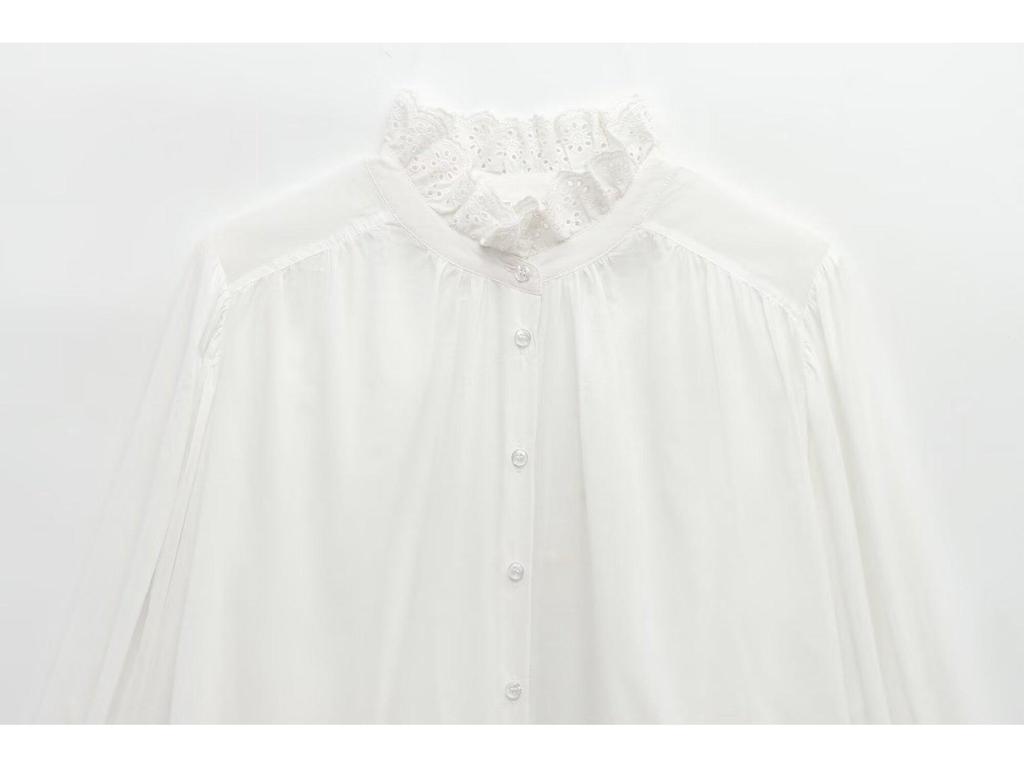 Women's 2025 Spring/Summer European & American Fashion Breathable Embroidered Single-Breasted Top Shirt