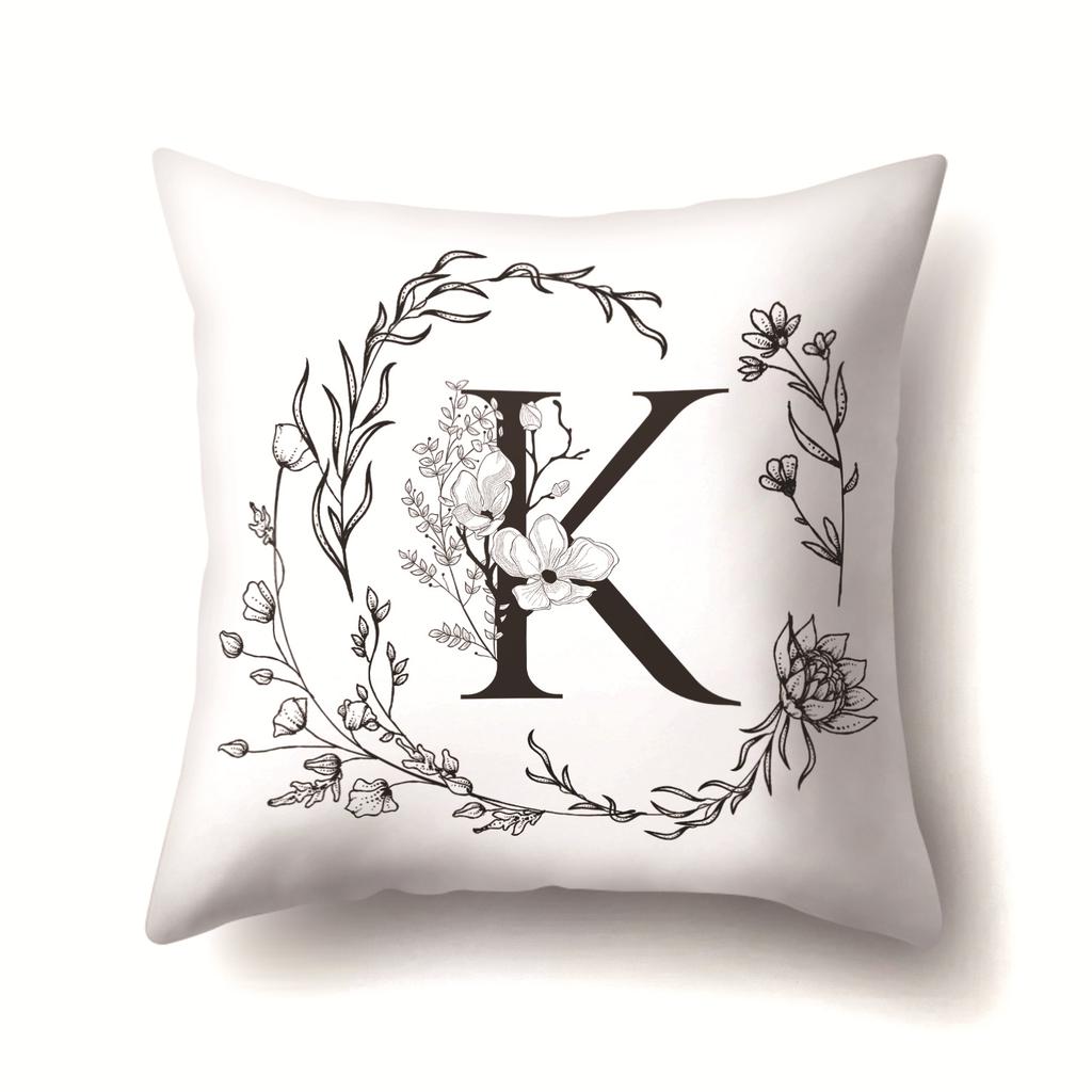 Polyester Pillowcase INS Style Garland 26 English Letter Printing Pillowcase Waist Cushion Car Seat Cover
