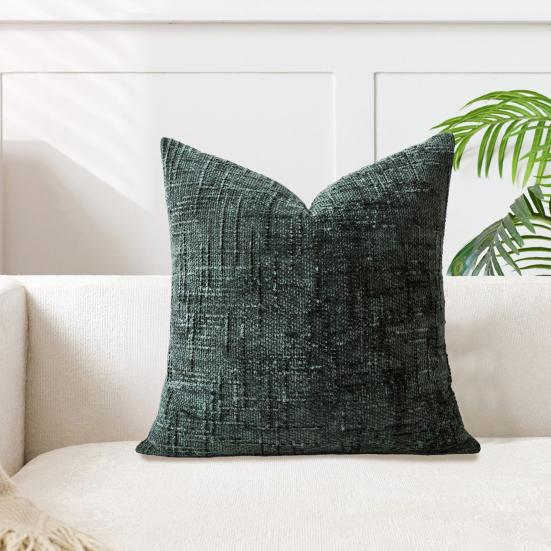 Yousheng Chenille Throw Pillow Cover Boho Cushion Cover with Hidden Zipper Textured Decorative Pillow Cover for Farmhouse Home Sofa Couch Bedroom