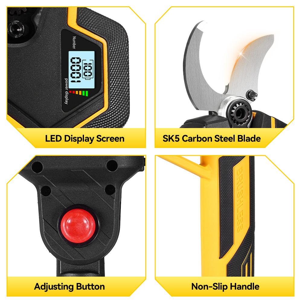 MELLWIN 2IN1 Brushless Electric Pole Pruner Shear With 180CM Telescoping Pole Garden Pruner Shear Tool For Makita 18VBattery Pin