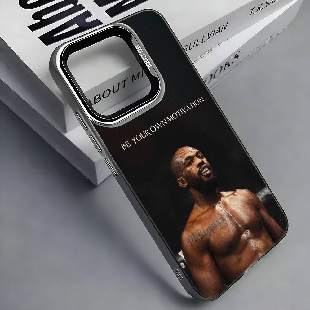 

Boxing J-Jon J-Jones Bones Colorful Silver Back Phone Case For IPhone 17 16 15 14 13 12 11 Plus Pro Max Plus iPhone11PROMAX