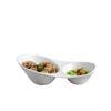 White Ceramic Two-Compartment Dipping Dish