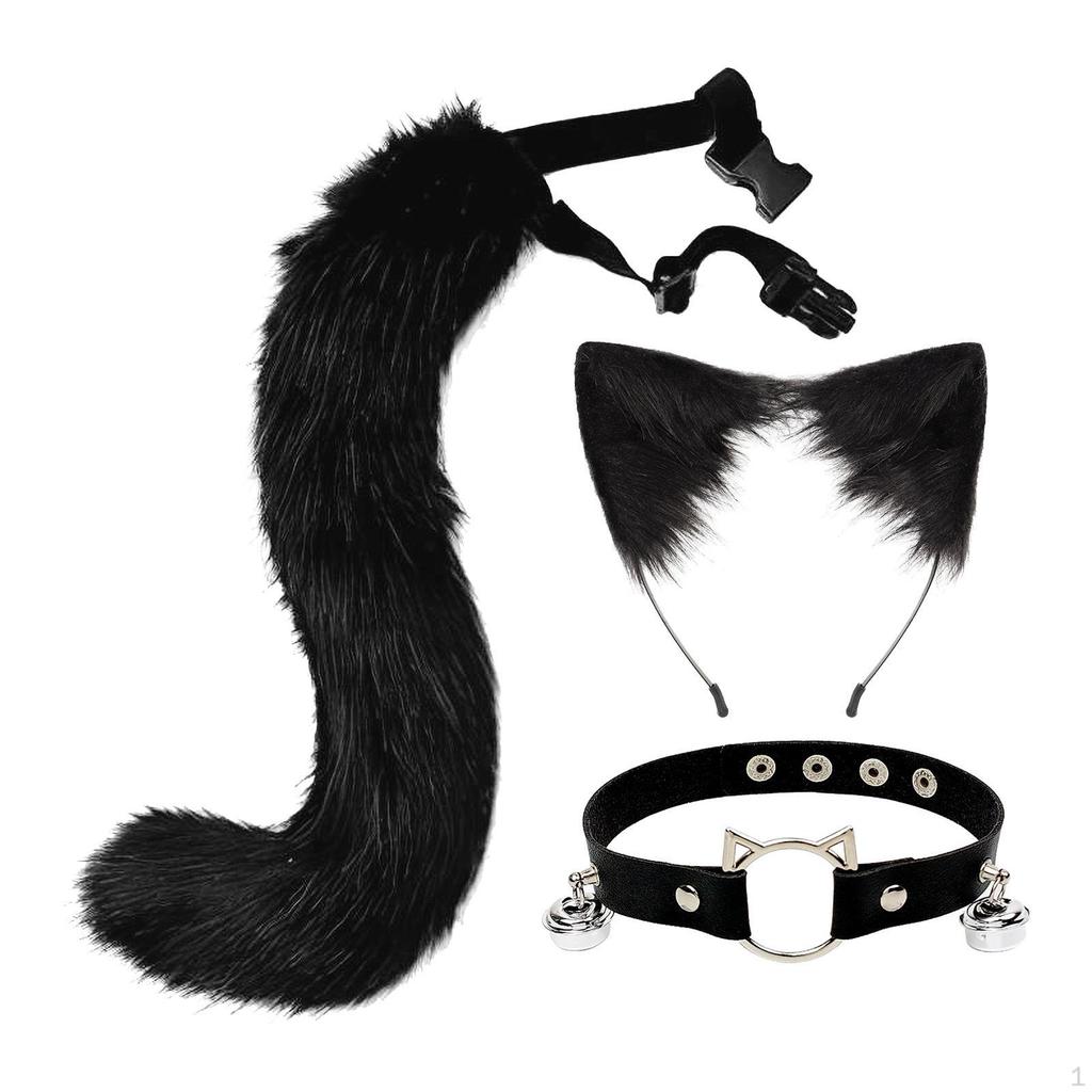 Ears and Tail Set - Perfect for Cosplay Halloween Fun!