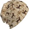 Reindeer Deer Snowflake Wooden Print Slouchy Beanie Knit Casual Hat Cancer Headwear Knitted Hats Thin Skull Cap for Men Women
