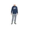Nike Kangaroo Pocket Hoodie With Printed Logo Men Hoodie Blue DM1237-410