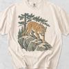 Prowling Cougar Shirt, Retro Screenprint Graphic Tee, Comfort Colors Cotton