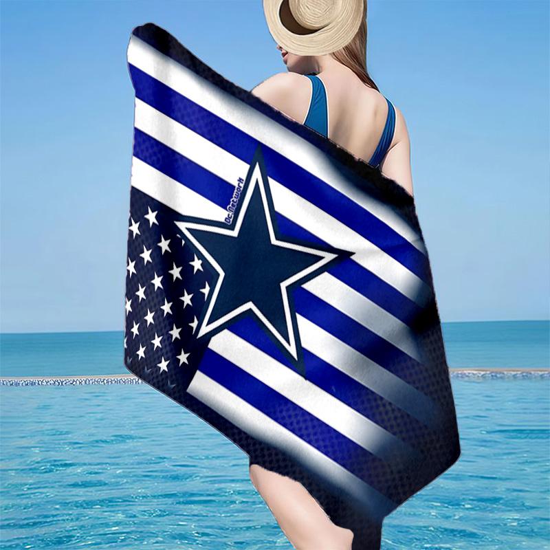 Dallas Cowboys Microfiber Beach Towel, Lightweight And Quick-Dry, for Summer Travel, Beach Essential, Swimming Pool