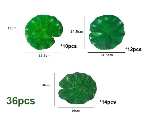 36Pcs Realistic Floating Artificial Lotus Leaves For Ponds Koi & Aquariums Flower Decoration Plant Fake Water Lily Leaf