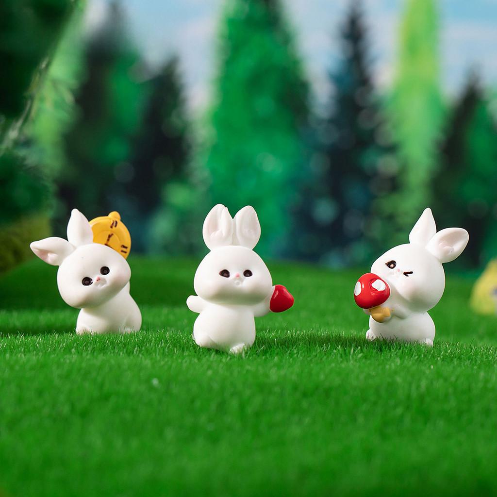 Enchanting Fairy Forest Bunny Resin Figurine Creative Tabletop Home Decor Accessory