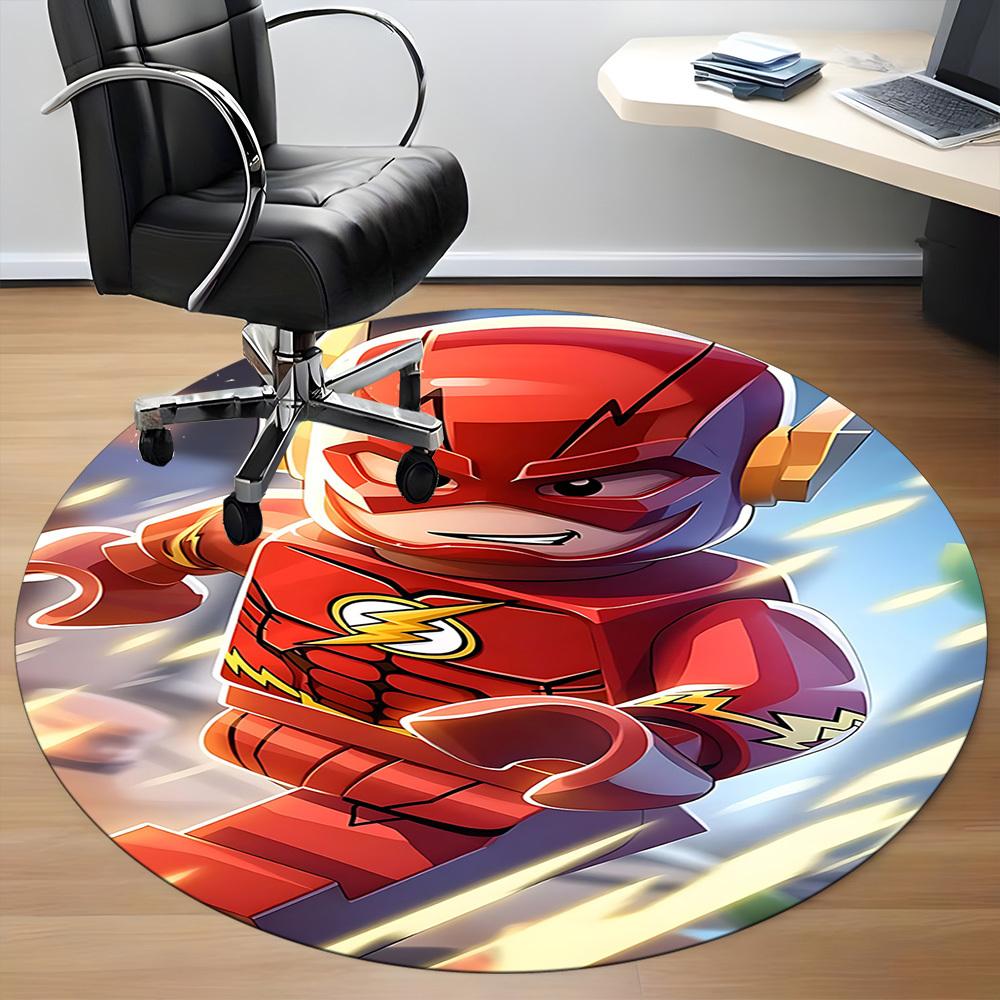 1pz Tappeto Rotondo LEGO Ufficio Supereroe Velocista, Tappetino da Interno Adatto per Ufficio, Camera da Letto Soggiorno Decorazione Casa, Decorazione Stanza, Offic a0928178