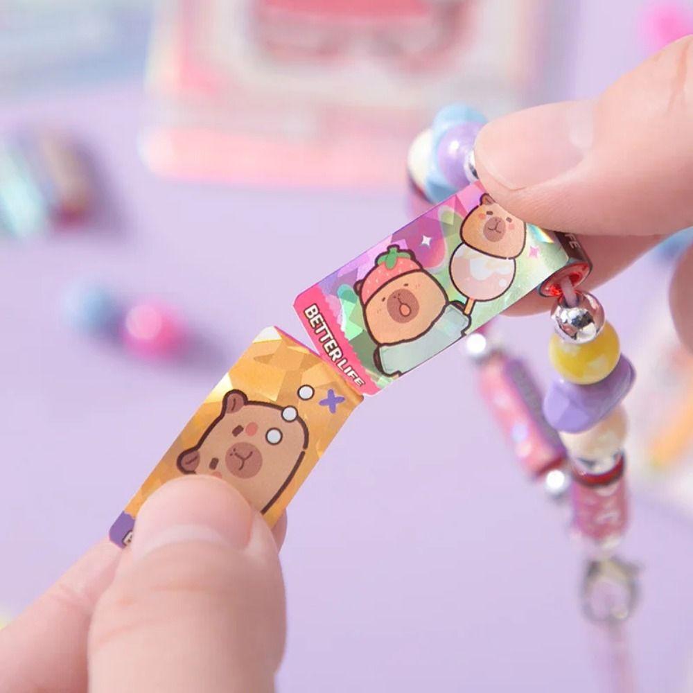 DIY Capibala Stickers Bracelets Set Creative Cartoon Decorative Sticker  Hand Account Decor