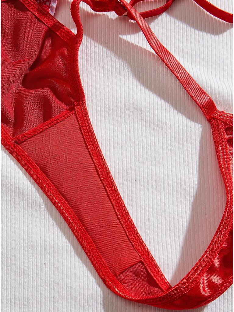 Sheer Desire Exposed Bust Lingerie Set – Alluring Hollow-Out Bra