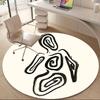 1pc Abstract Figure Office Round Area Rug, Indoor Mat Suitable ForOffice, Under Office Chairs Bedroom Living Room Home Decor, Room Deco 058