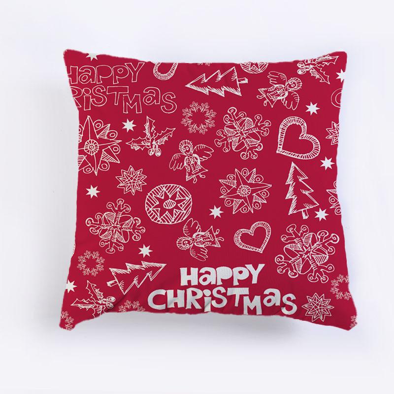 Christmas Throw Pillow Cover Festive Santa Claus Pillow Cover Sofa Cushion Cover
