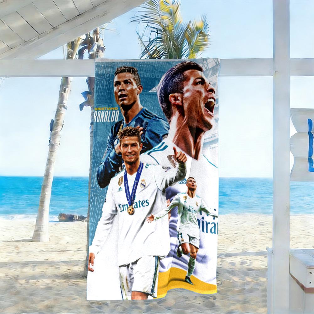 Cr7 Football Legend Beach Towel Quick-Dry Soft Microfiber Comfortable Lightweight Suitable for Swimming, Gym, Camping, Yoga Vacation