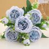 Beautiful Rose Peony Artificial Silk Flowers Small White Bouquet Vases for Home Party Winter Wedding Decoration Cheap Fake Plant