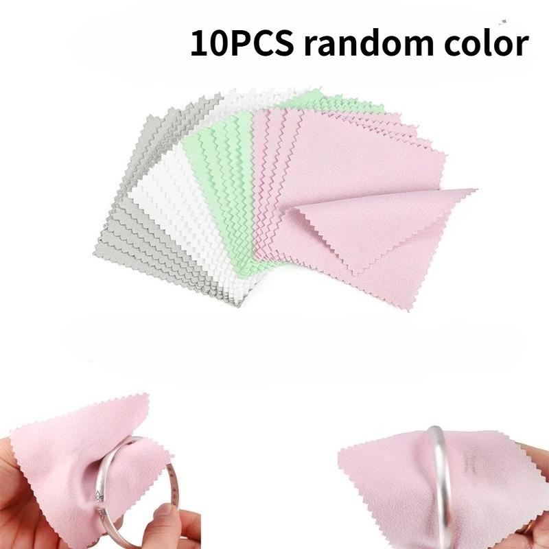 10/20pcs Polish Polishing Cloth Silver Color Cleaning Polishing Cloth Soft Clean Wipe Wiping Cloth, Suitable for wiping jewelry