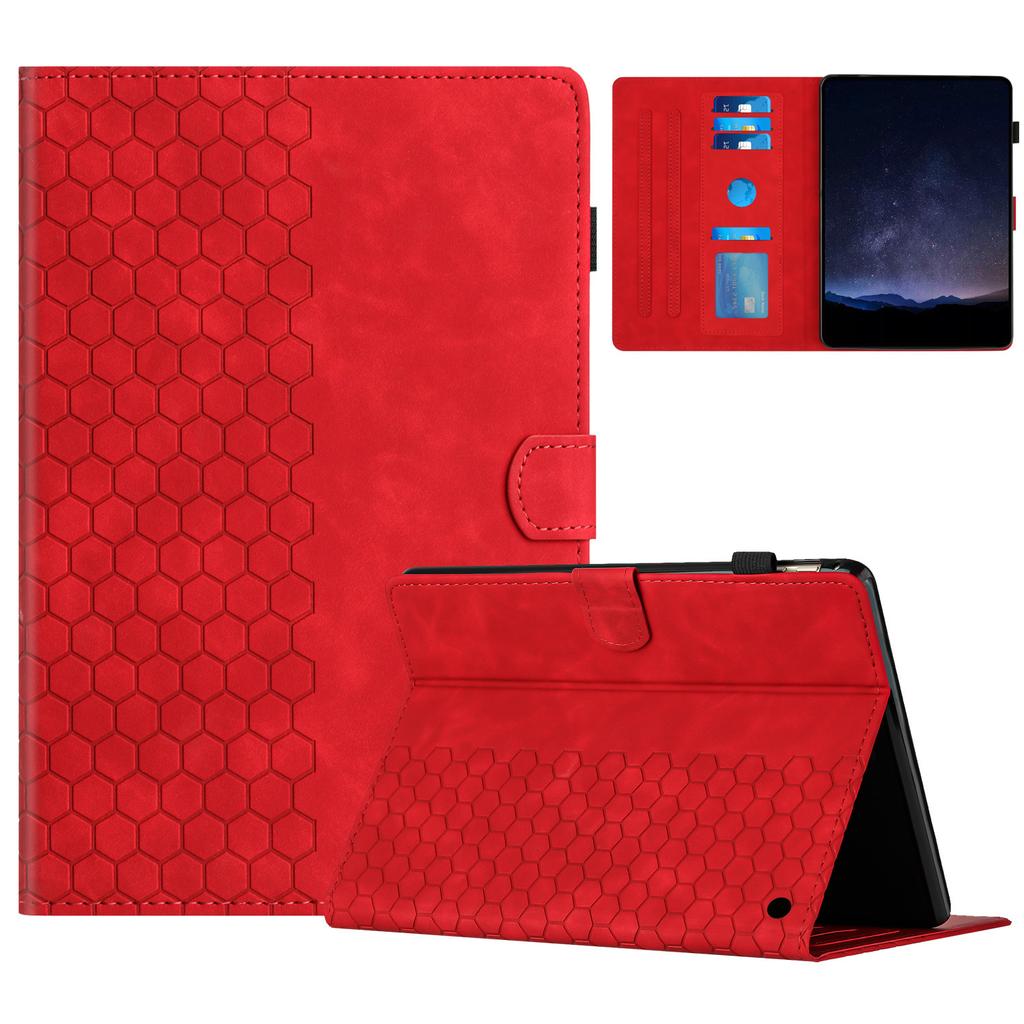 For Amazon Fire HD 8 (2022)/(2020) Case Honeycomb Printed Leather Tablet Cover with Card Slot