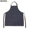 Denim Apron Cotton Jeans Apron Kitchen Chef Work Apron For Grill Restaurant Bar Shop Cafes Beauty Nails Studios Seamstress Apron