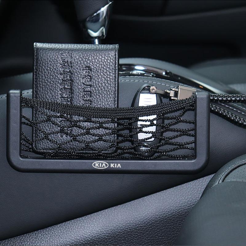 Car Storage Net Bag For KIA Sportage Rio Ceed Picanto K5 K9 Sorento Phone Holder Pocket Organizer auto Accessories car styling