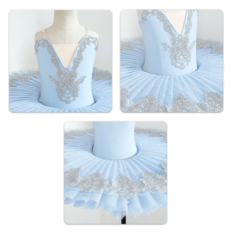 Girls Camisole Skirted Leotard Cygnet Lake Ballet Dance Outfit Tutus Princess Dress Ballerinas Costume for Performances