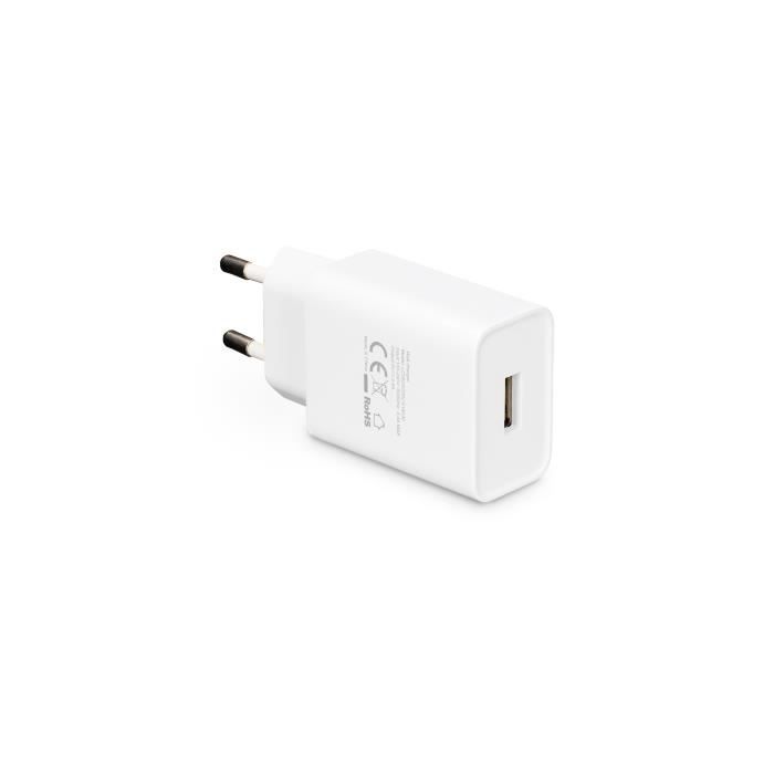 USB-VEGGADAPTER 2,4A HVIT KSIX