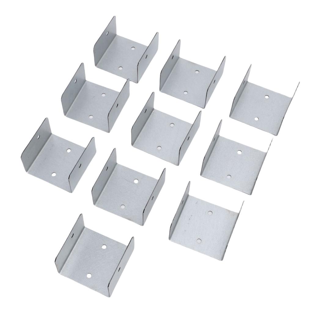 10pcs Timber Post Fasteners U Shape Galvanised Steel Anti Theft Anti Vibration Fence Panel Clamps for Concrete Wood