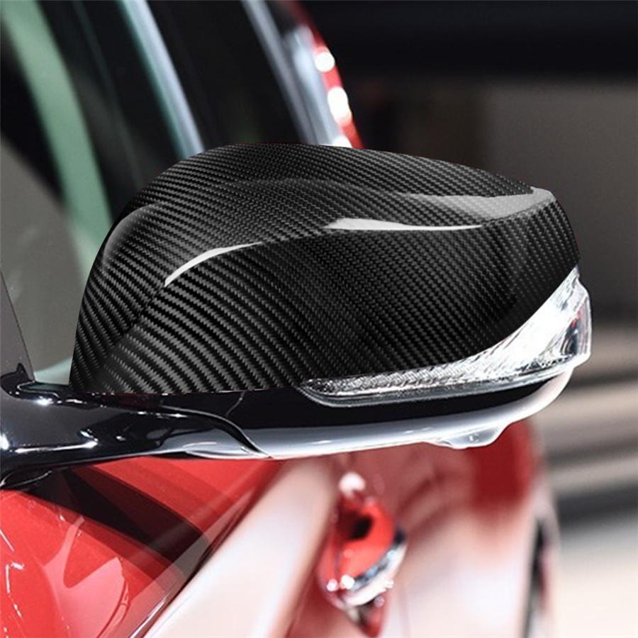 Real Carbon Fiber Side Mirror Add On Cover Caps For INFINITI Q50 Q70 2014+