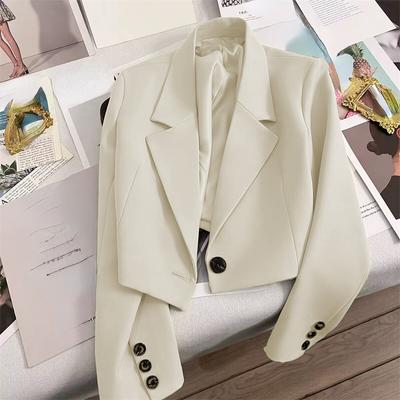 Business Black Button Short Suit Jacket for Women's Blazers Fashion Spring Autumn Jackets Korean Loose Casual Blazer Suit