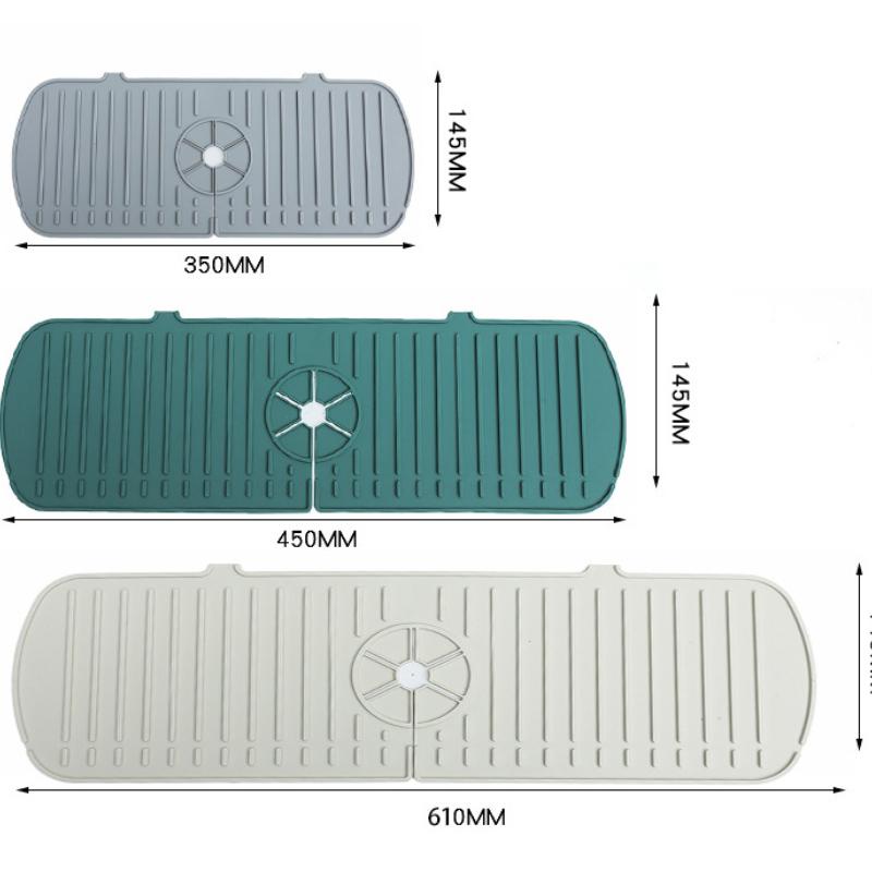 Kitchen Silicone Faucet Pad Kitchen Sink Protection Pad Reusable Drying Mat Dish Sponge Drying Mat Drip Catcher Tray