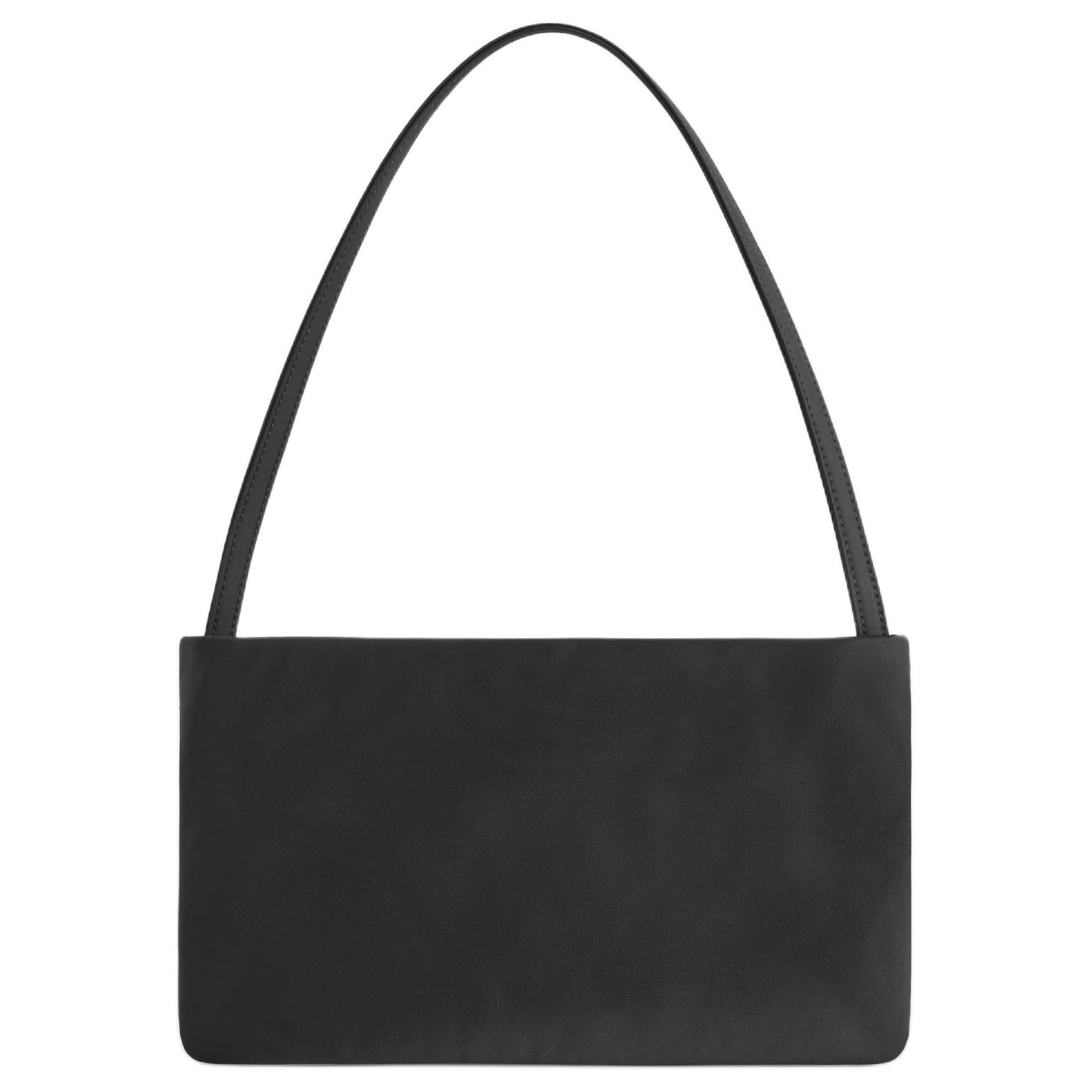 COS Archive Solid Color Minimalist Fashion Recycled Nylon Shoulder Bag Women bags Black 1288417001 Black