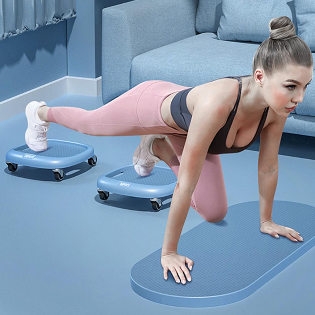 Abdominal muscle sliding disc silent universal abdominal wheel abdomen exercise fitness equipment boxed charm pink with pad