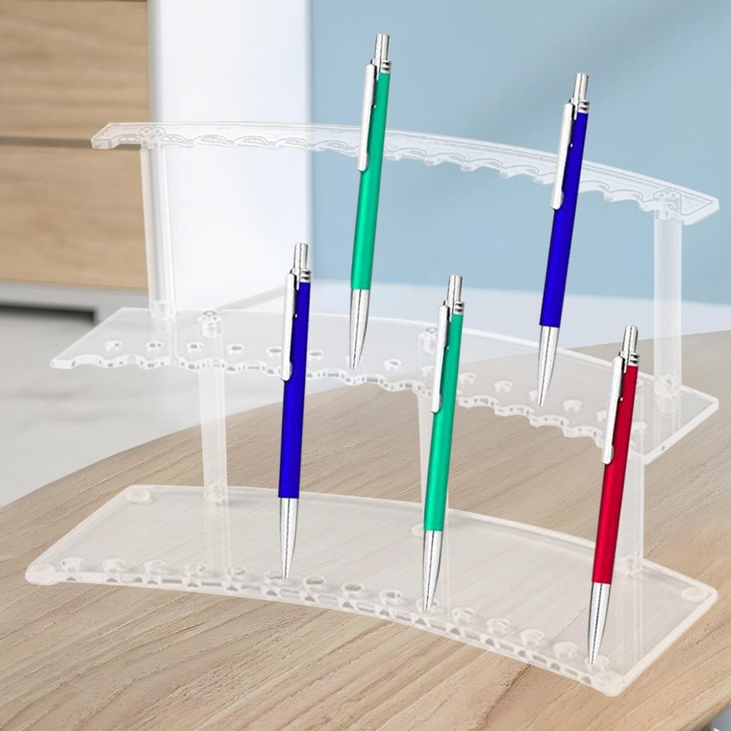 Suport acrilic pentru pixuri Suport de expunere pentru pixuri Suport pentru creioane cu 30 de locuri Organizator transparent de depozitare Accesorii de birou Suport acrilic de expunere pentru pixuri