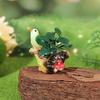 Miniatur-Feengarten-Zubehör Mini Harz Baumstumpf Figur mit Vogel Und Künstliche Pflanzen für DIY Moos-Terrarien Basteln Heimdekoration