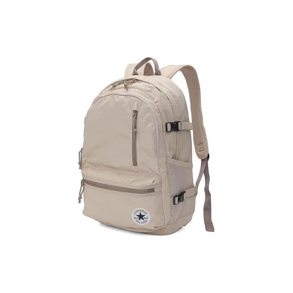 New Converse Straight Edge Polyester Backpack Large Size Unisex Brown 10021138-A13