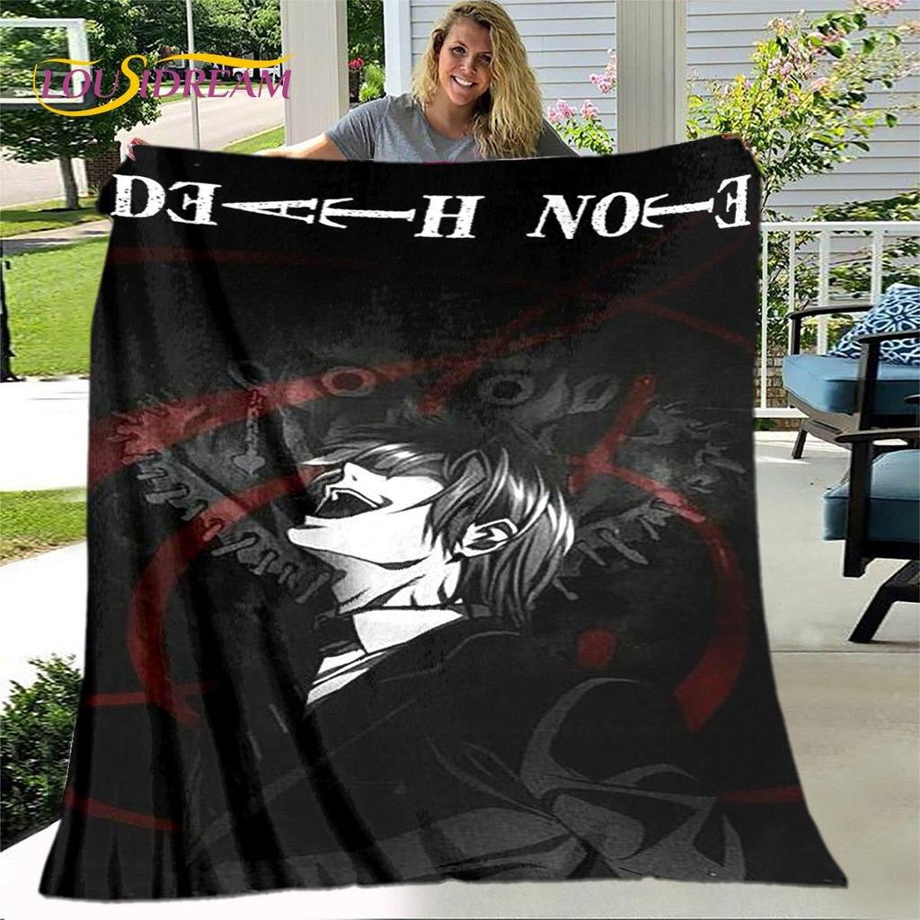 Anime Death Note Skräck Tecknad filt, Flanellfilt Slängfilt, Mjuk varm filt för Vardagsrum Sovrum Sängar Soffgåva