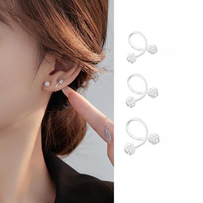 S999 Sterling Silver Shambhala S-Shaped Earrings - Trendy and Versatile 