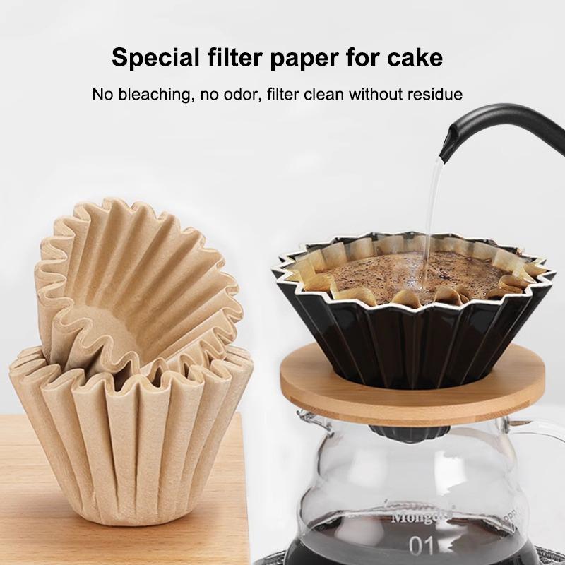 50 ks Kávový filtrační papír Dřevitá buničina Kapkový typ Papír Papírový košíček na dort Příslušenství k čajovému sítku Nástroj Kuchyňské náčiní