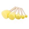 Sponge Brush Set Wooden Handle Round Kids Painting Tool Foam Brush for   Acrylic Watercolor Art Craft 5pcs
