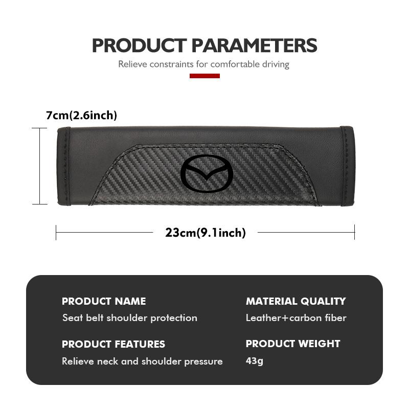 For Mazda Car Seatbelt Shoulder Cover Belt Buckle Anti-Scratch Mat 3 6 CX5 2 CX3 CX9 MX5 RX8 Axela Demio Atenza MS