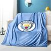 Football Team City FC Pattern Blanket for Home Decoration, Bed, Sofa, Car Travel, Camping, Suitable for All Seasons, Birthday Christmas Gift
