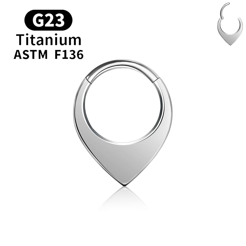 G23 Titan Spiegel Mond Wassertropfen Nasenring Septum Piercing Clicker 16G Segment Tragus Knorpel Daith Creolen Schmuck