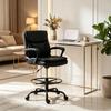 Comfortable Executive Chair with Foot Ring and Casters, Ergonomic Office Swivel Chair, Drafting Chair (only with 1pc office swivel chair)